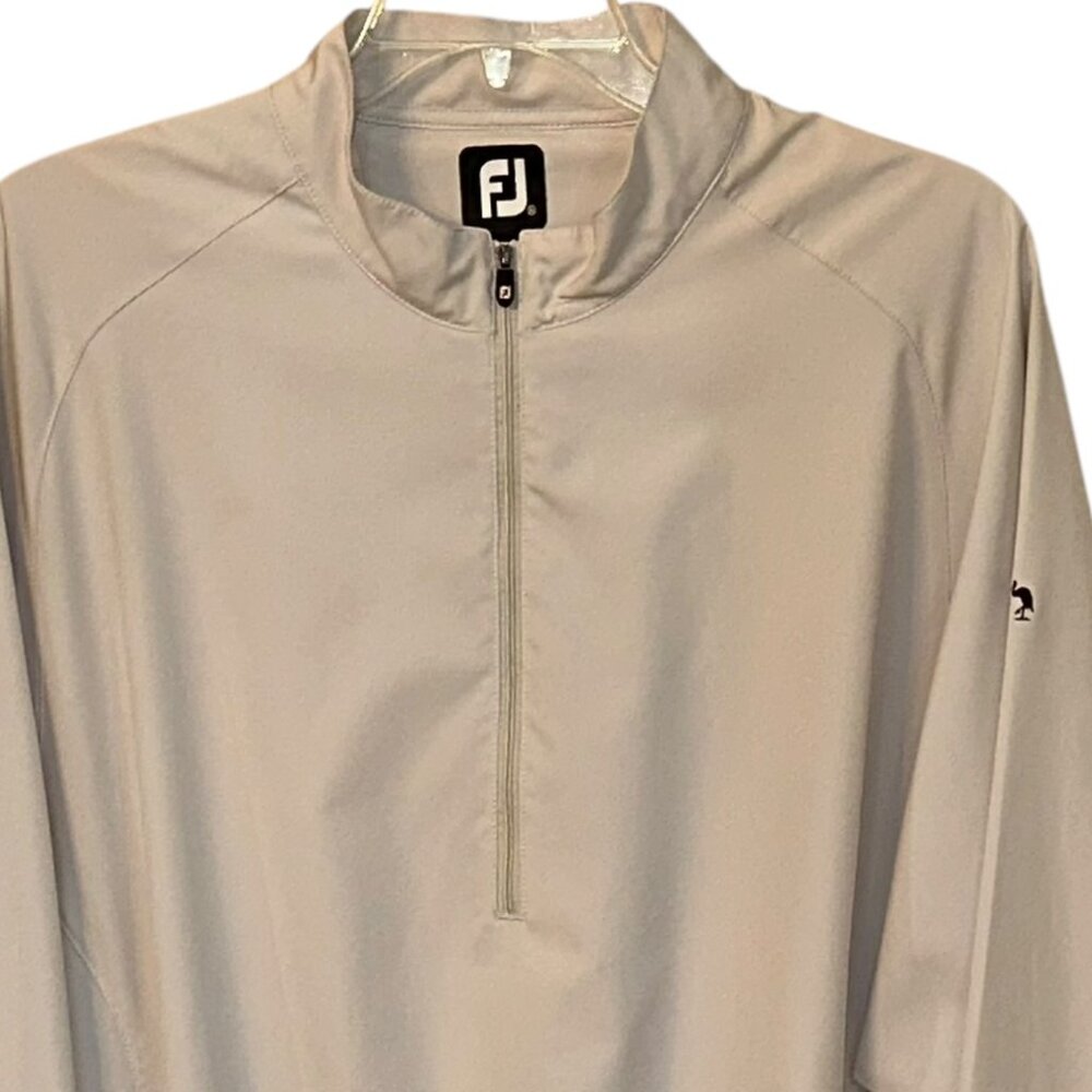 FootJoy (FJ) Half Zip Windbreaker Mock Neck Golf Jacket XL Elastic Waist Pockets - Picture 2 of 8
